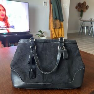 Coach Black Signature Shoulder Bag